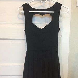 Black Suede Dress with Sweetheart Cutout